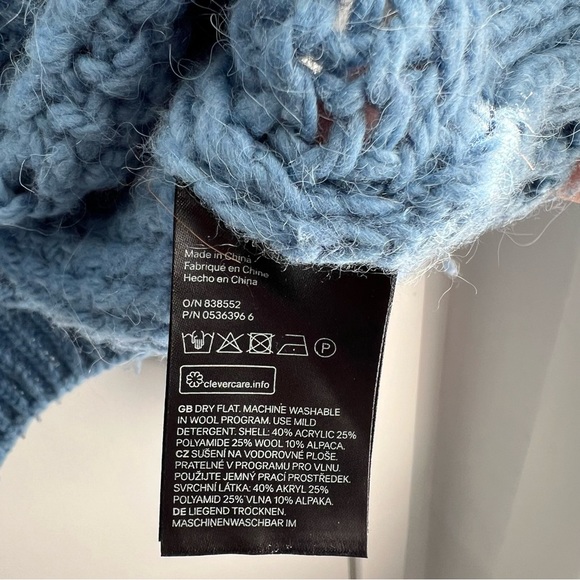 H&M Cable Knit Cornflower Blue Sweater Sz S - Picture 4 of 5
